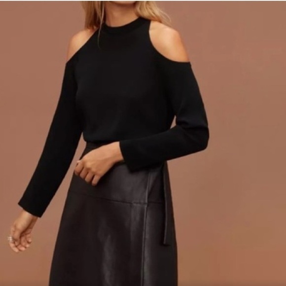 Wilfred Tops - Aritzia Wilfred Cold Shoulder Silk Blouse